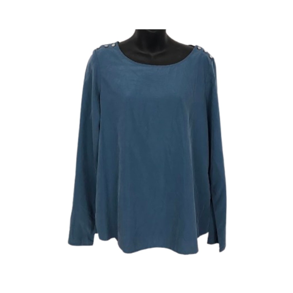 Express‎ Blue Long Sleeve Button Detail Blouse Top Size L